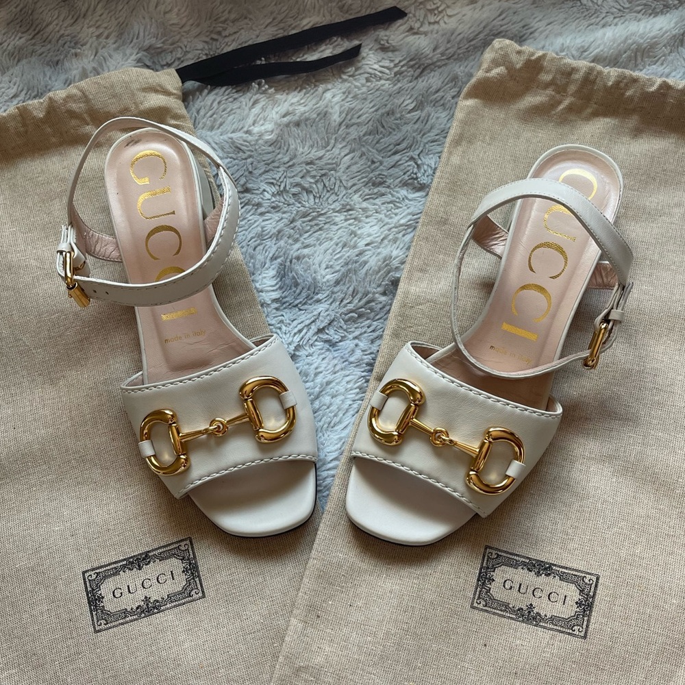 Gucci cream sandal with horsebit size 6 GUC